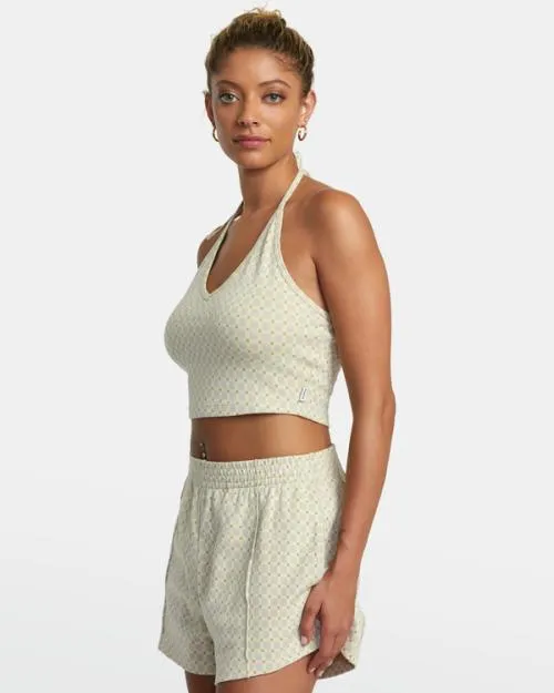 Rvca Sunrise Halter Top Cloud Women Tops