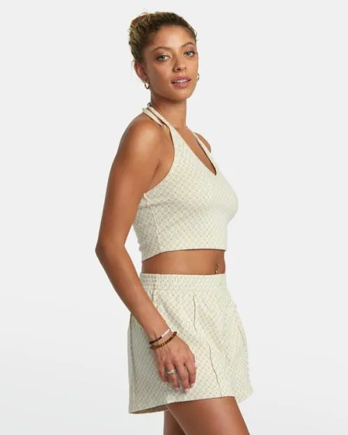 Rvca Sunrise Halter Top Cloud Women Tops