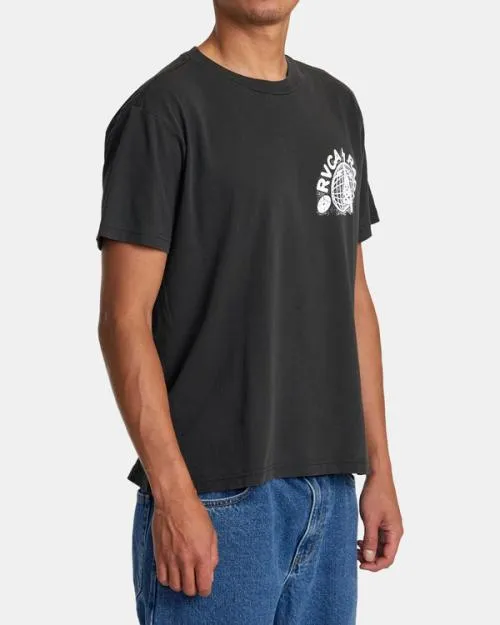 Rvca Tee Black Men Short Sleeves