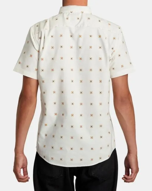 Rvca That039ll Do Print Short Sleeve Shirt Natural Men Shirts and Flannels