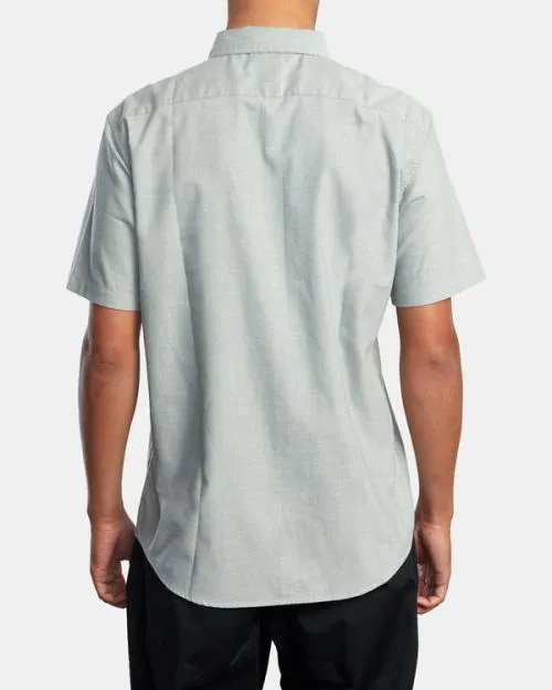 Rvca That039ll Do Stretch Short Sleeve Shirt Balsam Green Men Shirts and Flannels