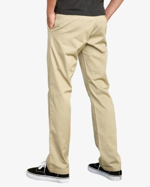Rvca The Weekend Stretch Straight Fit Pants Khaki Men Pants