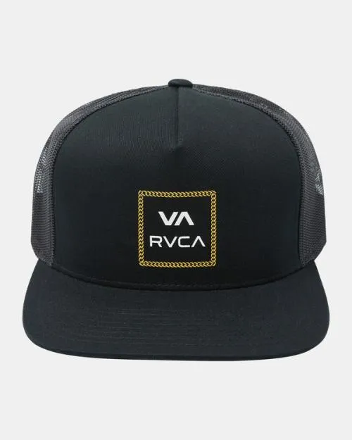 Rvca VA All The Way Print Trucker Hat Rvca Black Men Hats and Beanies