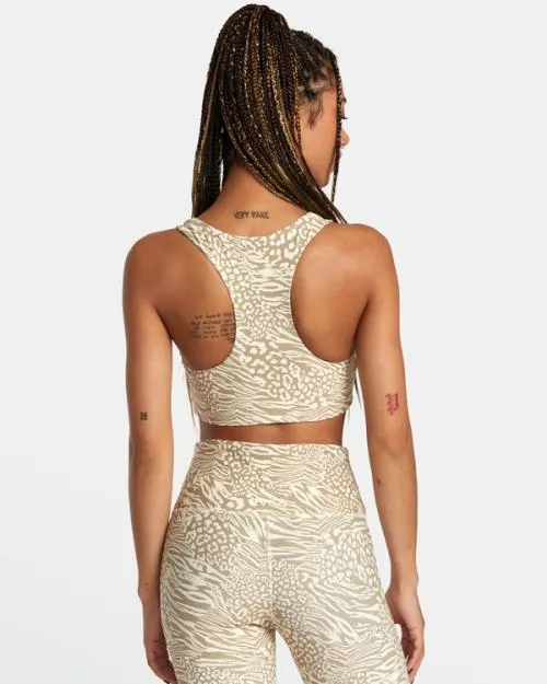 Rvca VA Essential Mid Support Sports Bra Zeetah SportWomen Tops