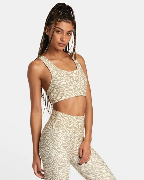 Rvca VA Essential Mid Support Sports Bra Zeetah SportWomen Tops