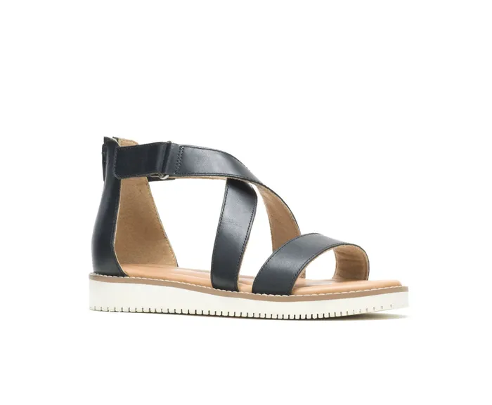 Sandals Women Hush Puppies Briard X Back Zip Black Leather Sandals Women Hush Puppies Briard X Back Zip Black Leather