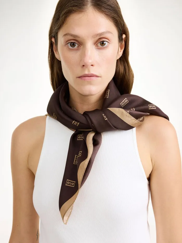 Scarves Women By Malene Birger Monnas Silk Scarf Shale Scarves Women By Malene Birger Monnas Silk Scarf Shale