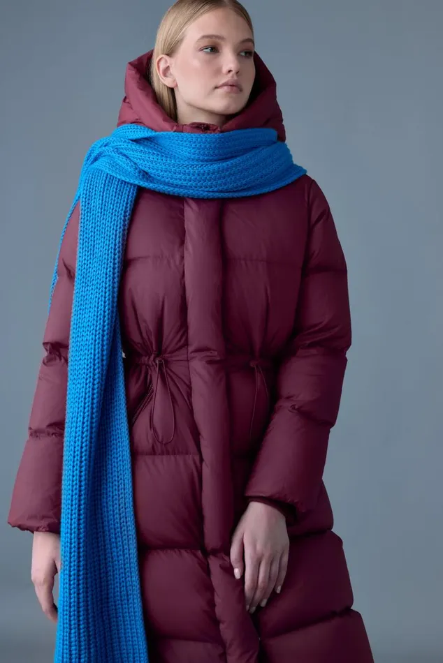 Scarves Women Mackage NELL Rectangular Merino Wool Scarf Flame