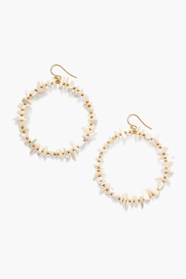 Seychelles Hoop Earrings White MOP Women Chan Luu Earrings