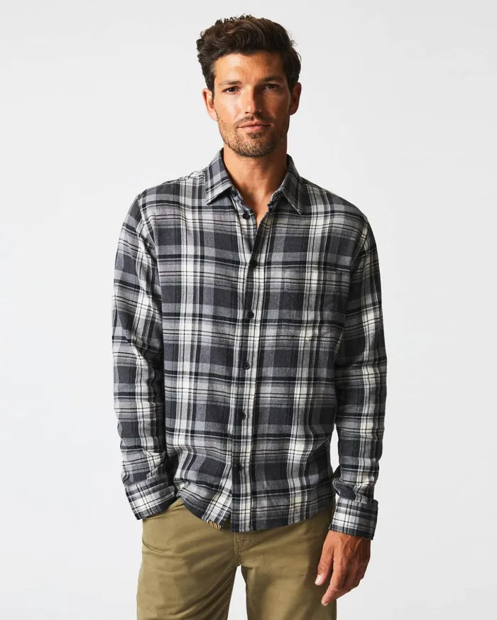Shirting Men Billy Reid Brushed Bold Plaid Tuscumbia Shirt Greyblack