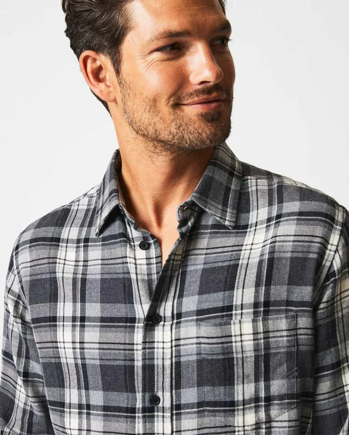 Shirting Men Billy Reid Brushed Bold Plaid Tuscumbia Shirt Greyblack