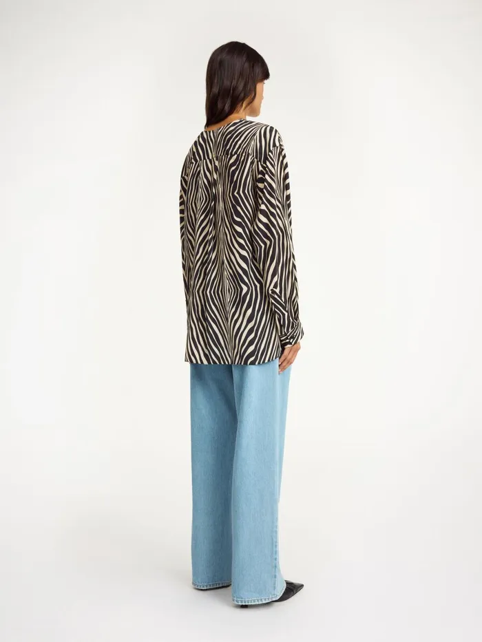 Shirts and Blouses Women By Malene Birger Fayette Silkblend Shirt Zebra Shirts and Blouses Women By Malene Birger Fayette Silkblend Shirt Zebra