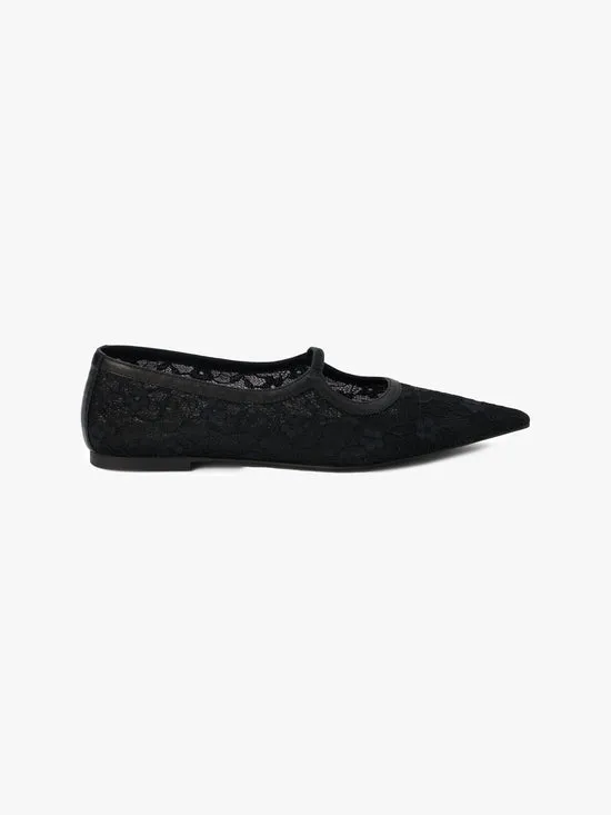 Shoes Fleur Lace Flat Black Lisa Says Gah Women Shoes Fleur Lace Flat Black Lisa Says Gah Women