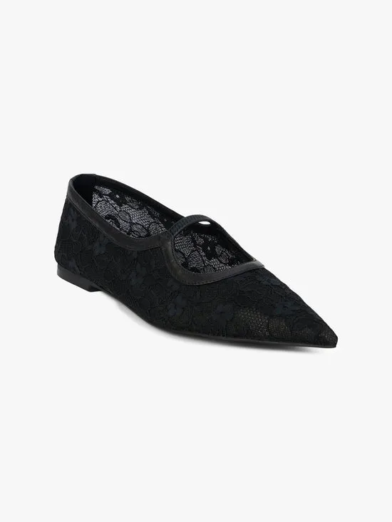 Shoes Fleur Lace Flat Black Lisa Says Gah Women Shoes Fleur Lace Flat Black Lisa Says Gah Women