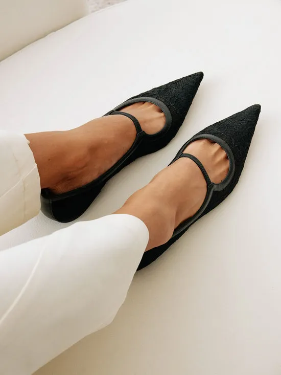 Shoes Fleur Lace Flat Black Lisa Says Gah Women Shoes Fleur Lace Flat Black Lisa Says Gah Women