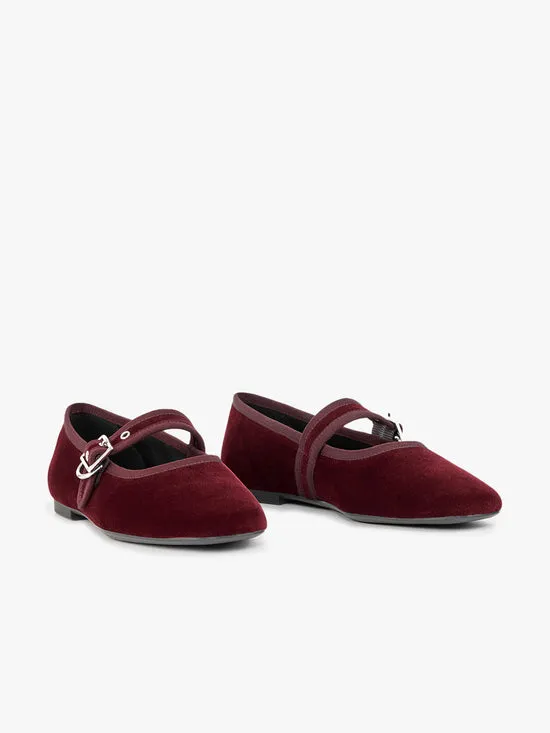 Shoes Lisa Says Gah Women Jolin Velvet Ballet Flat Cherry Shoes Lisa Says Gah Women Jolin Velvet Ballet Flat Cherry