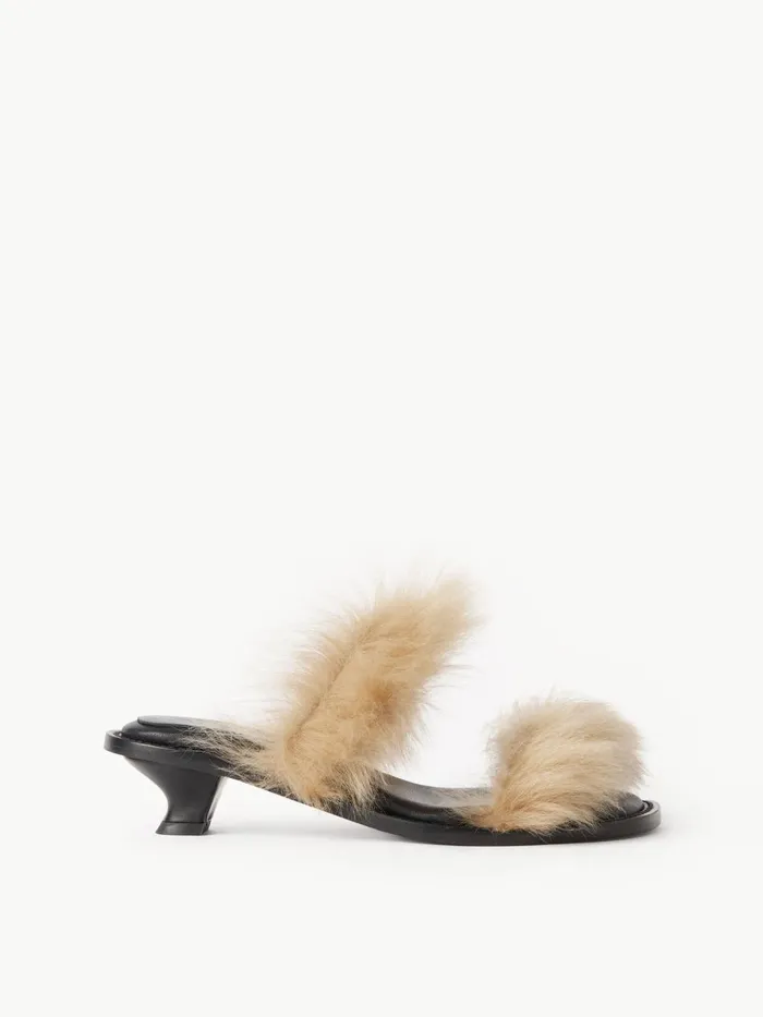 Shoes Women By Malene Birger Tianna Shearling Sandals Old Beige