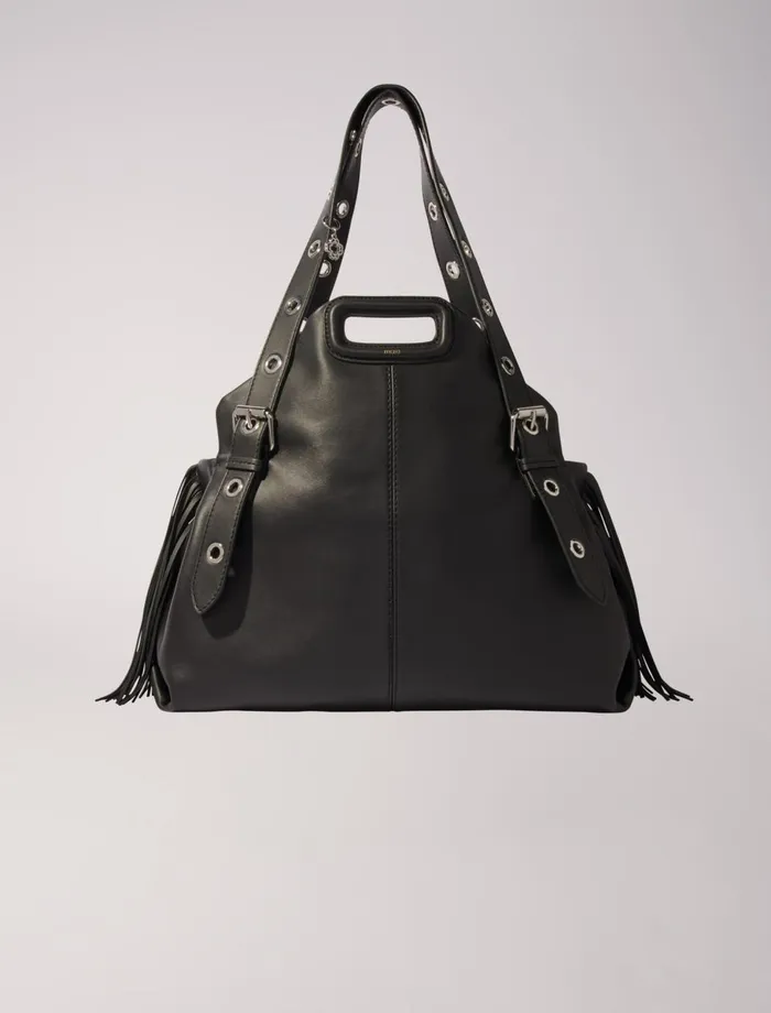 Shoulder Bags Women Maje Plain Leather Miss M Xl Bag Black