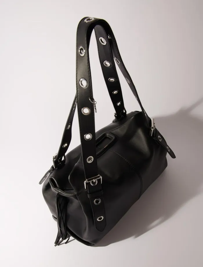 Shoulder Bags Women Maje Plain Leather Miss M Xl Bag Black