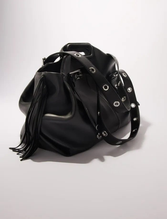 Shoulder Bags Women Maje Plain Leather Miss M Xl Bag Black