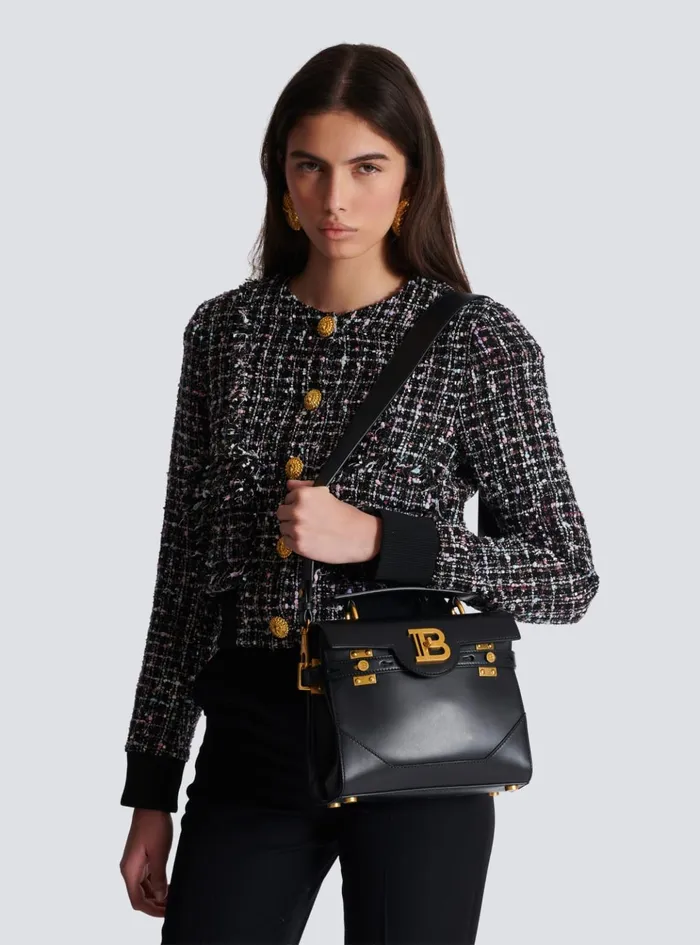 Smooth Leather BBuzz 23 Bag Black Women Balmain Handbags