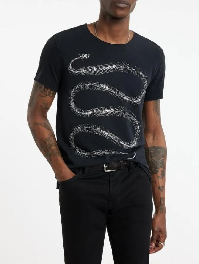 SNAKE BONES TEE Black Clothing John Varvatos Graphic Tees