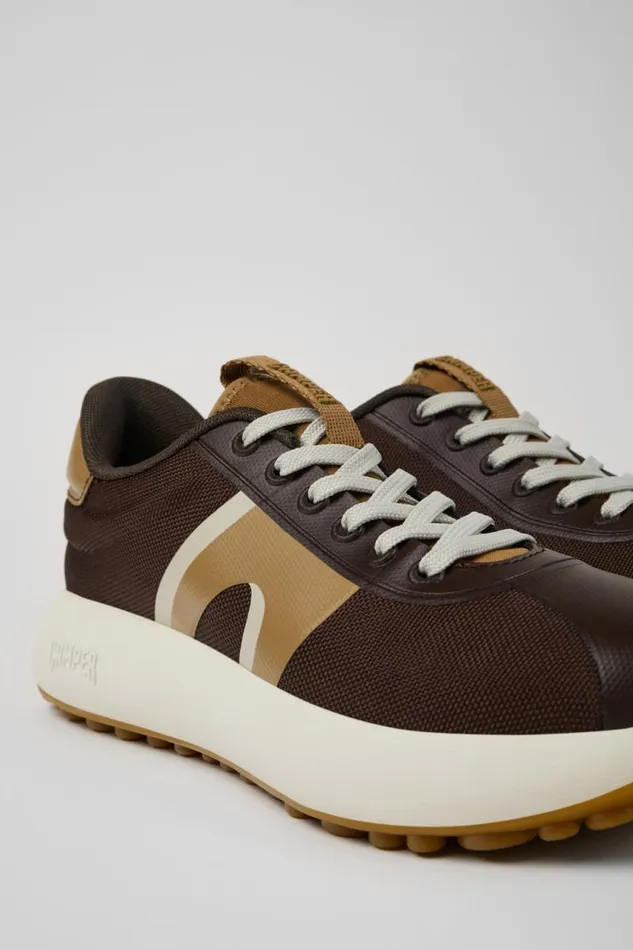 Sneakers Women Camper Pelotas Athens Brown Textile Sneaker