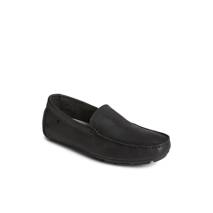 Sperry Wave Venetian Driver Black Men Loafers and Oxfords