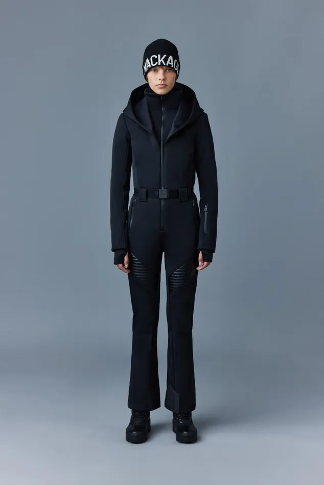 Suits Women Mackage ELLE Agile360 Down Ski Suit With Removable Hood Black