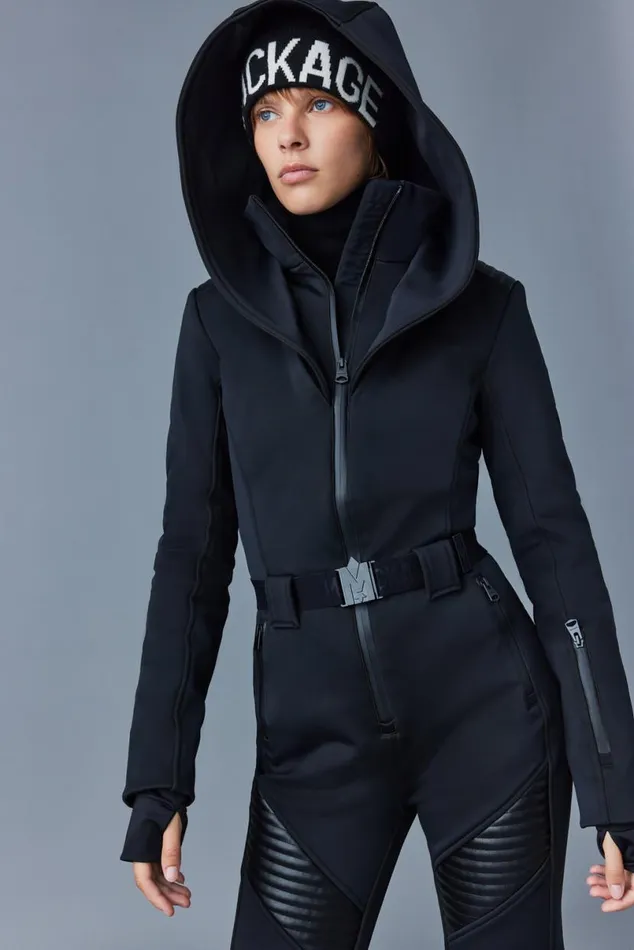 Suits Women Mackage ELLE Agile360 Down Ski Suit With Removable Hood Black