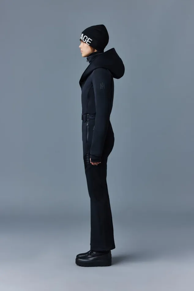 Suits Women Mackage ELLE Agile360 Down Ski Suit With Removable Hood Black
