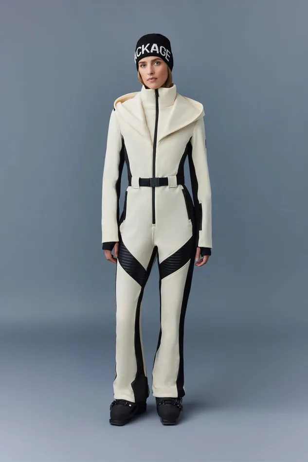 Suits Women Mackage ELLE Agile360 Down Ski Suit With Removable Hood Black