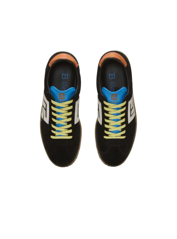 Swan Sneakers In Calfskin And Suede Multicolor Men Balmain Sneakers