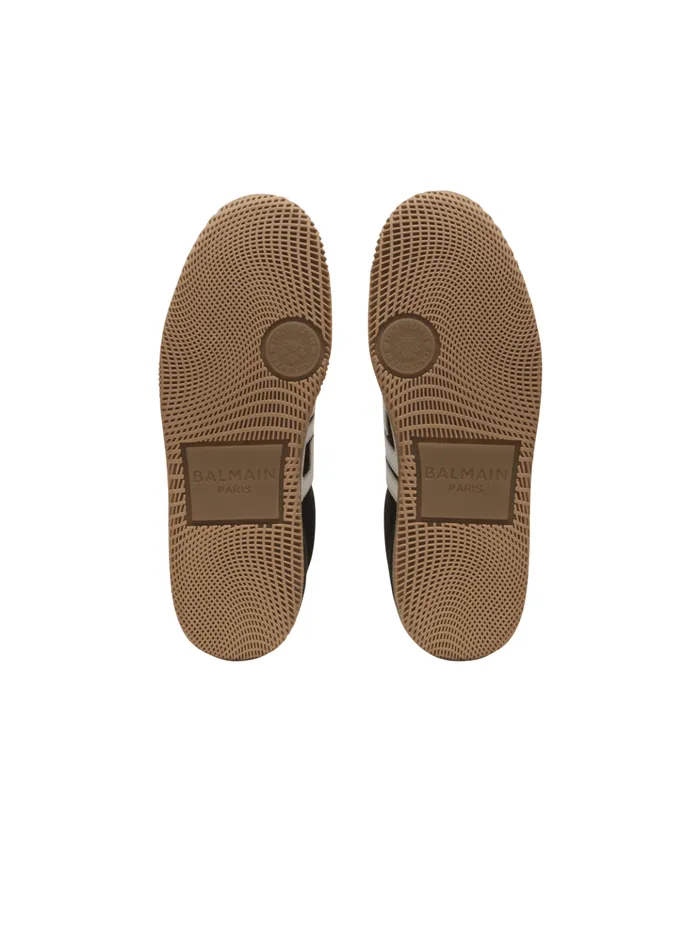 Swan Sneakers In Calfskin And Suede Multicolor Men Balmain Sneakers
