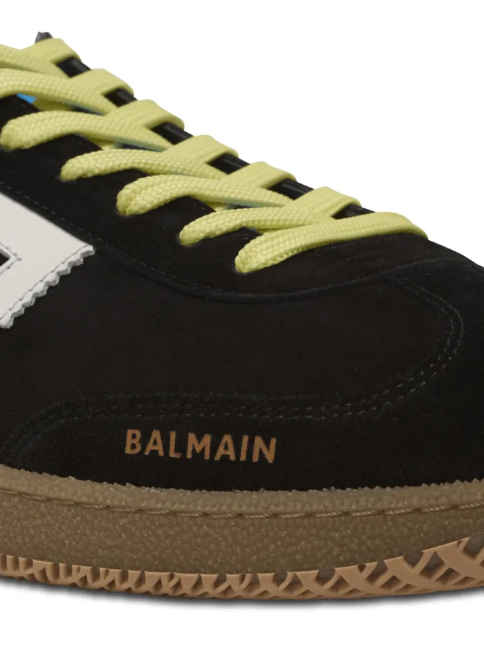 Swan Sneakers In Calfskin And Suede Multicolor Men Balmain Sneakers