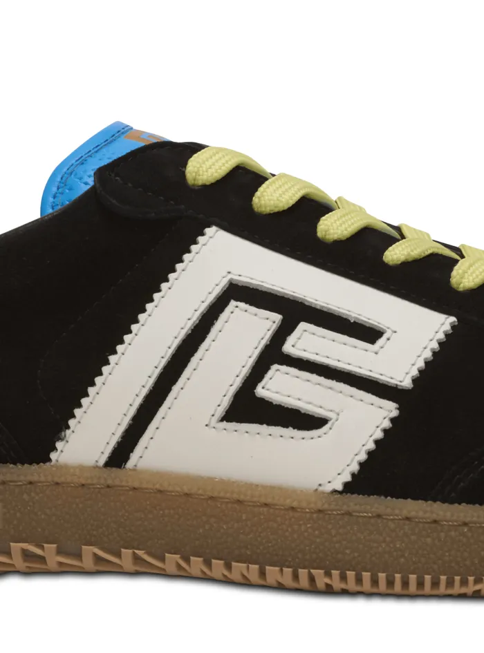 Swan Sneakers In Calfskin And Suede Multicolor Men Balmain Sneakers