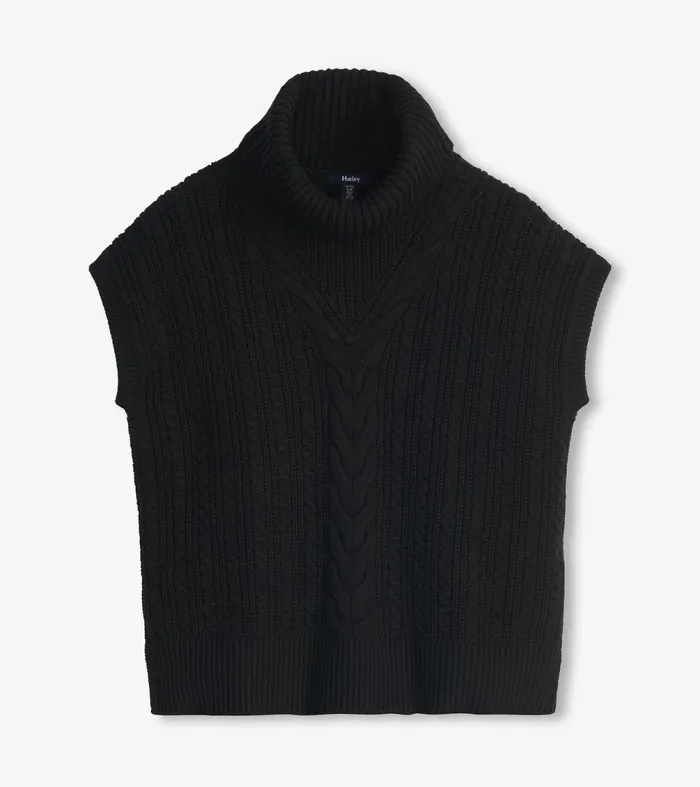 Sweaters Women Hatley Cable Knit Vest 8211 Black Caviar