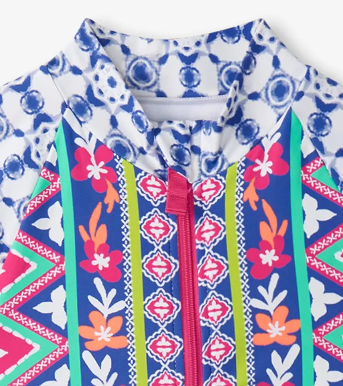 Swimwear Girls Hatley Girls Kaleidoscope OnePiece Rashguard