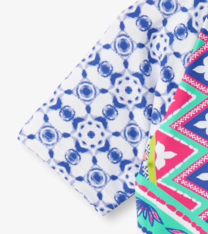 Swimwear Girls Hatley Girls Kaleidoscope OnePiece Rashguard