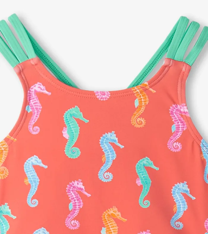 Swimwear Girls Hatley Girls Painted Seahorse TwoPiece Crop Top Bikini Set
