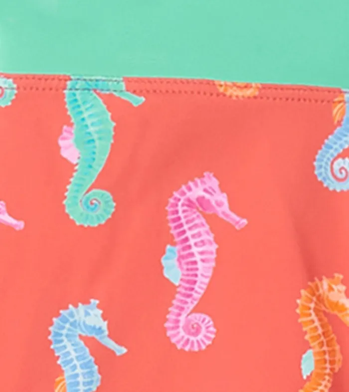 Swimwear Girls Hatley Girls Painted Seahorse TwoPiece Crop Top Bikini Set
