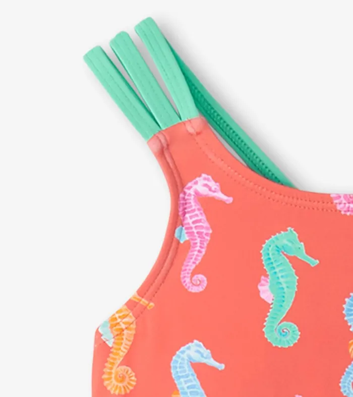 Swimwear Girls Hatley Girls Painted Seahorse TwoPiece Crop Top Bikini Set