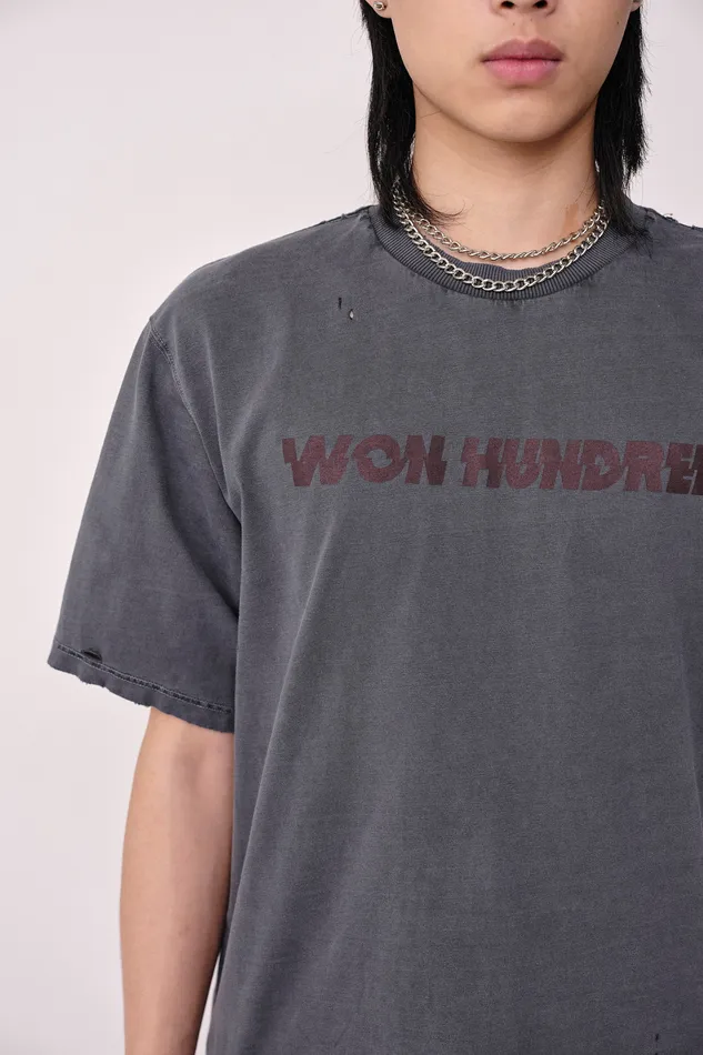 Tshirts and Tops Wonhundred Men LA STAGGERED 8211 Washed Black