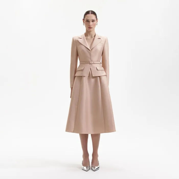 Tailored Taffeta Midi Dress Women Self Portrait Dresses