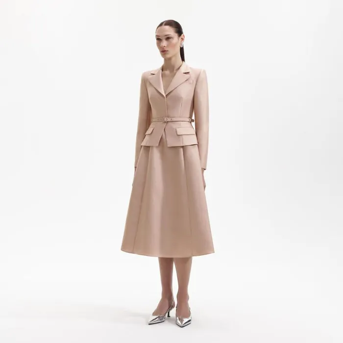 Tailored Taffeta Midi Dress Women Self Portrait Dresses