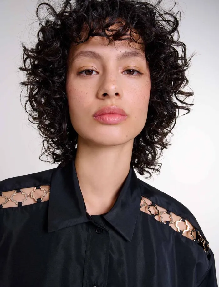 Tops and Shirts Women Maje Openwork Shirt Black
