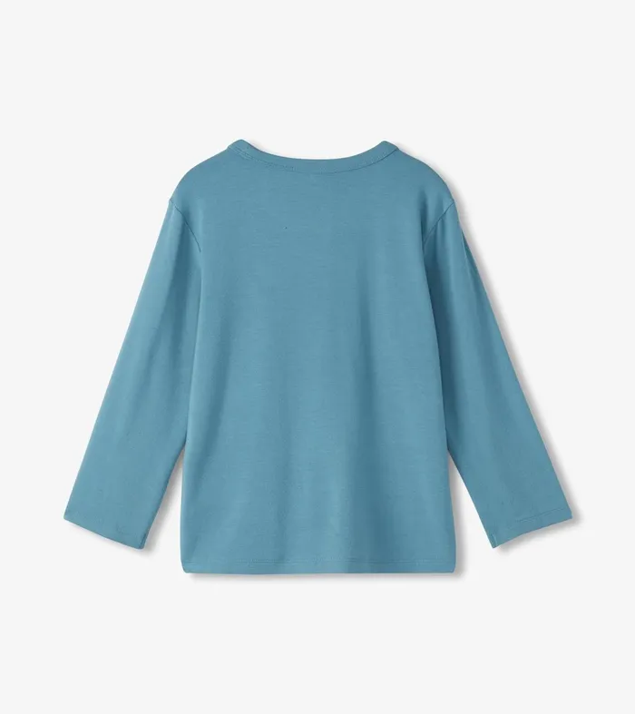 Tops Boys Hatley Boys Bluestone Long Sleeve Bamboo TShirt