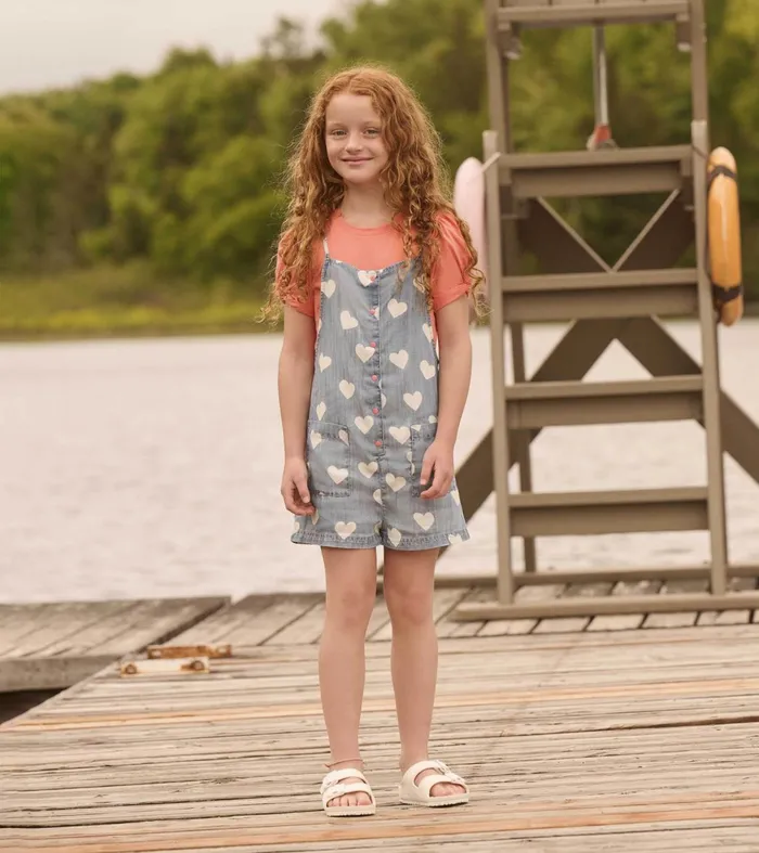 Tops Girls Hatley Girls Coral Twisted Sleeve Tee