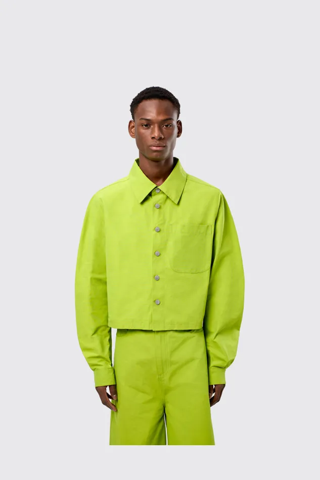 Tops Men Camper Tech Shirt Green CottonNylon Shirt Tops Men Camper Tech Shirt Green CottonNylon Shirt