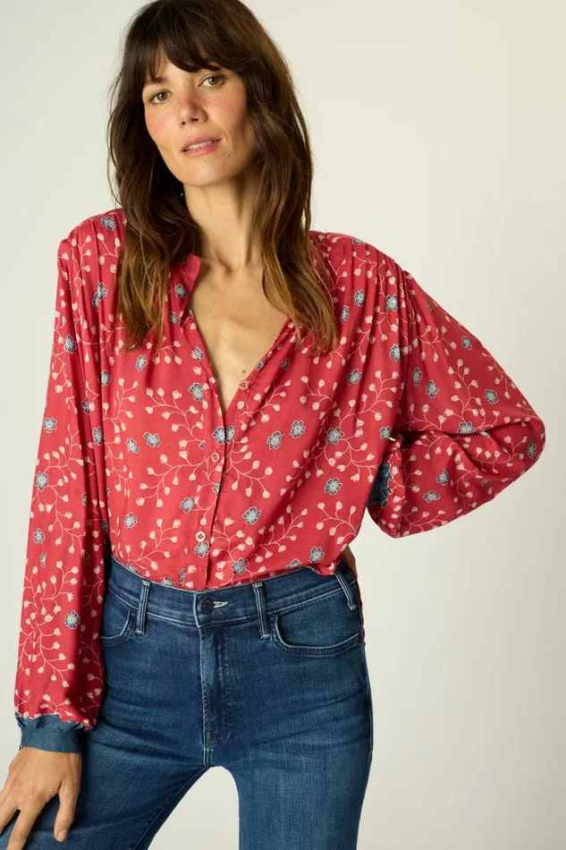 Tops Shop Natalie Martin TOLAN SHIRT Pinwheel Barn Red
